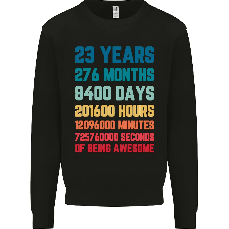 premium athletic sweatshirt23rd Birthday 23-Year-Old Men's Sweatshirt Jumper