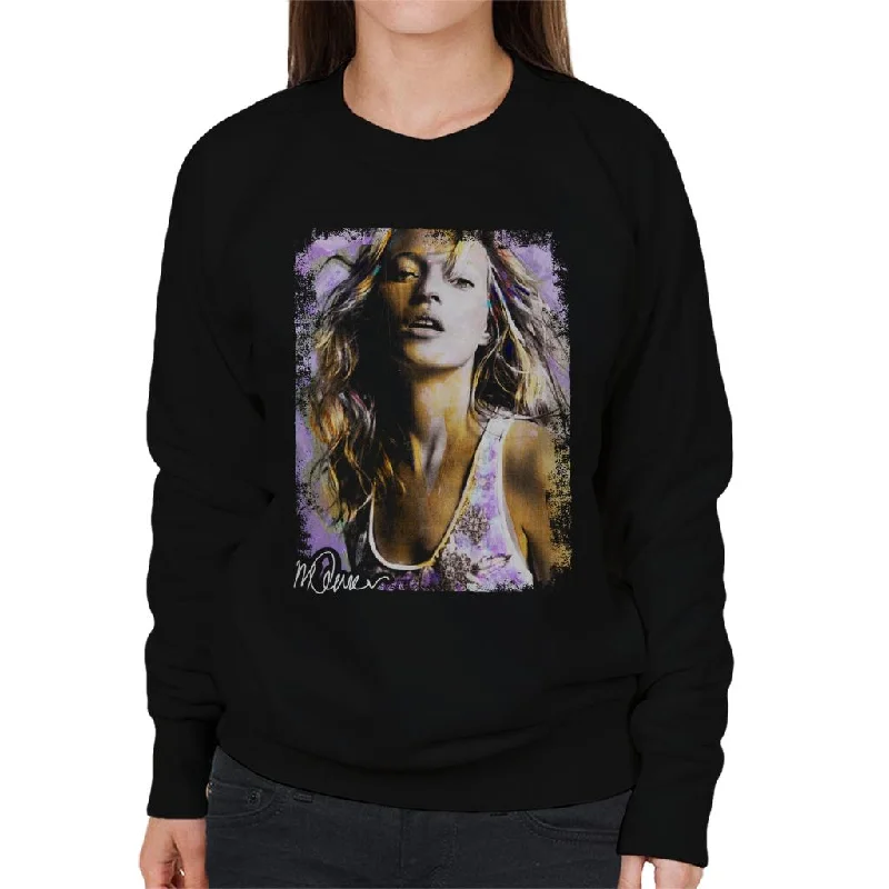 trendy sports sweatshirtSidney Maurer Original Portrait Of Kate Moss Pastel Women's Sweatshirt