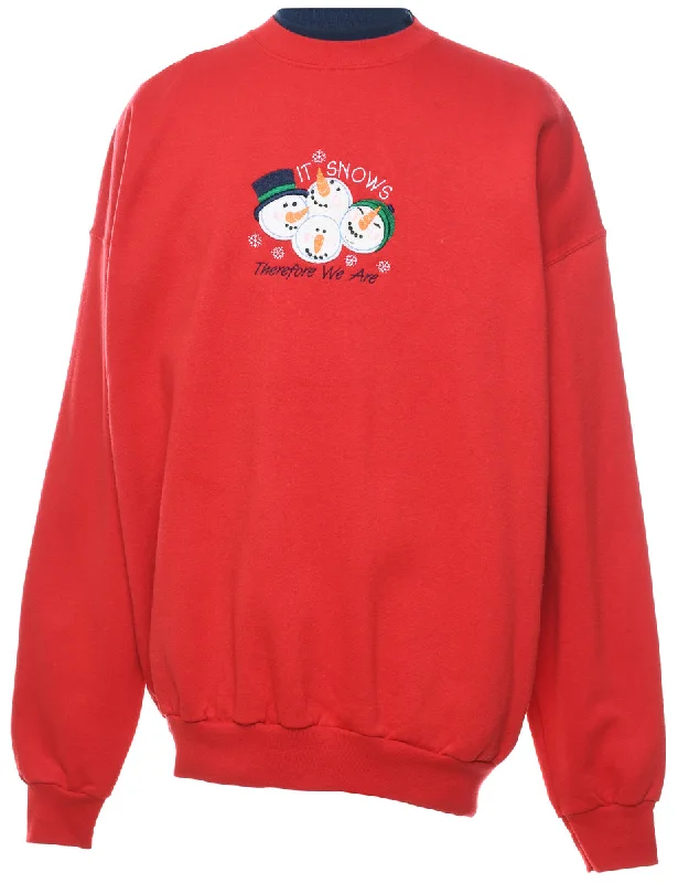 chic wool coatSnowman Christmas Sweatshirt - XL