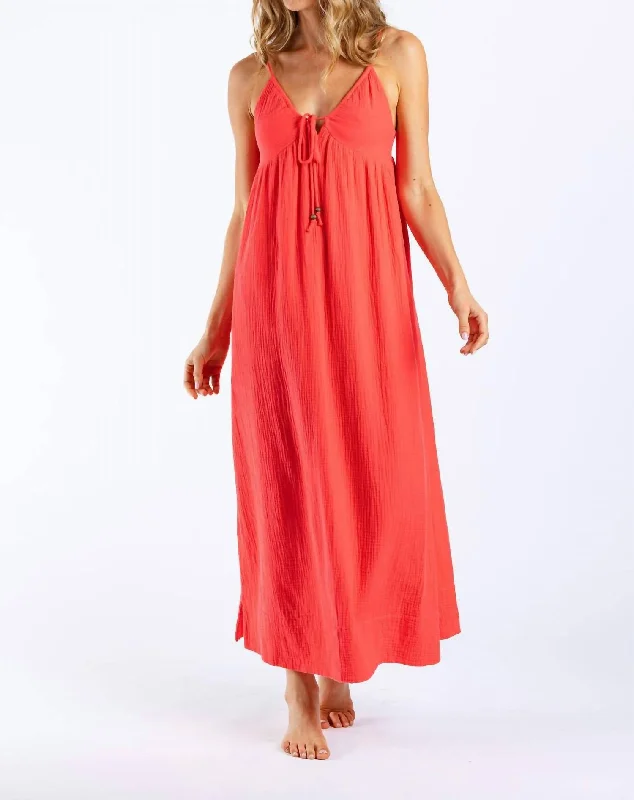 flowy maxi dressCandice Dress In Coral Crush