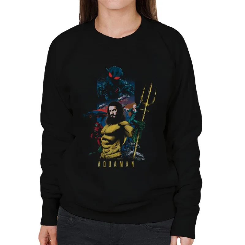 loose fit athletic hoodieAquaman Vs Black Manta Women's Sweatshirt