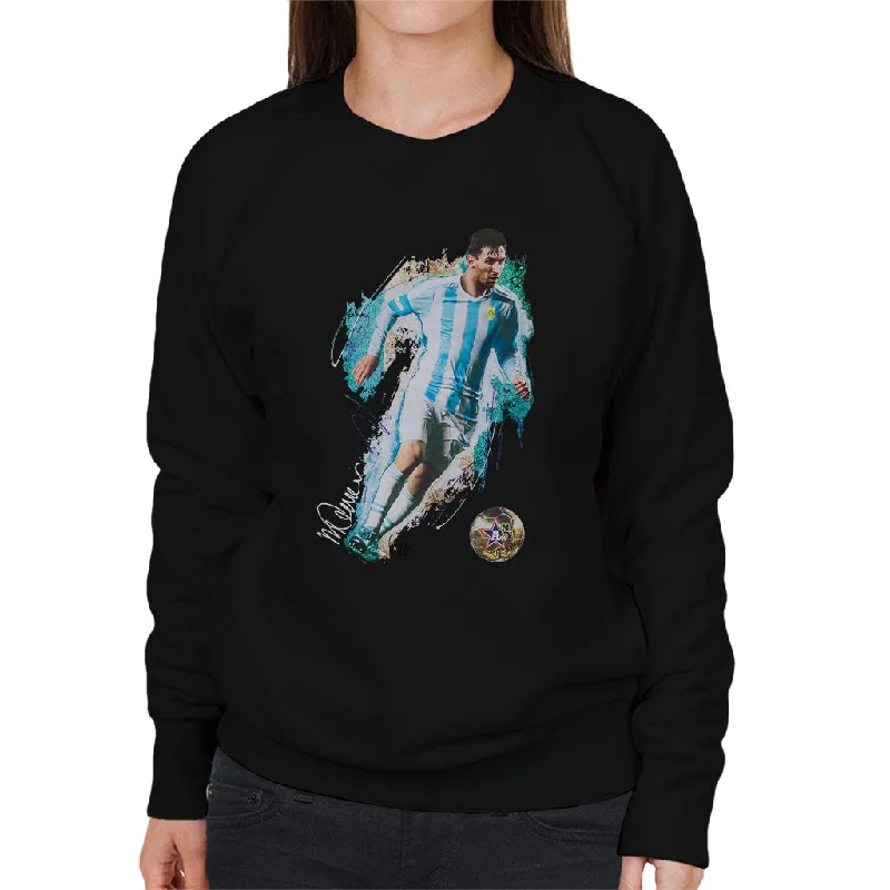 modern sports hoodieSidney Maurer Original Portrait Of Lionel Messi Women's Sweatshirt