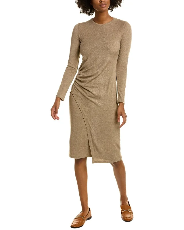 elegant shift dressVince Gathered Midi Dress