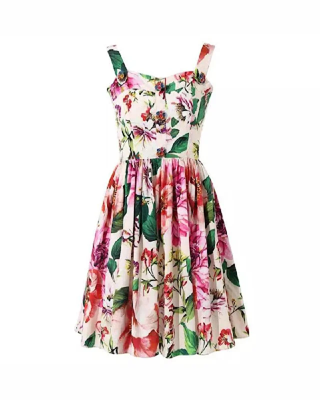 relaxed fit dressMulti Color Flower Print Summer Dress