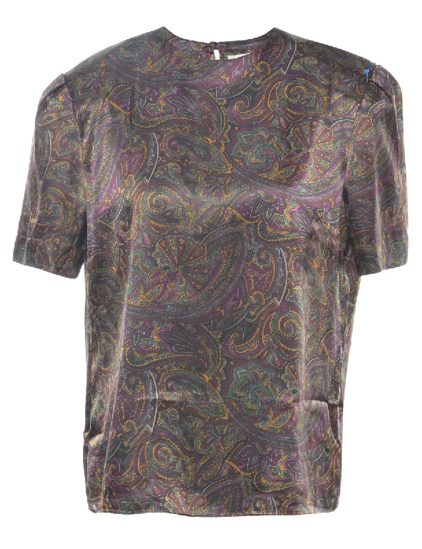 insulated coatPaisley Printed Top - L