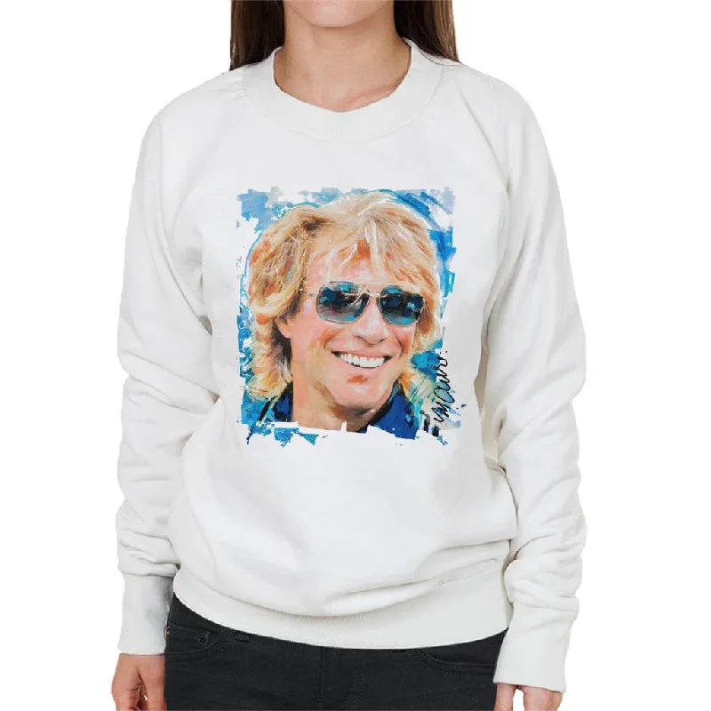 athletic style hoodieSidney Maurer Original Portrait Of Jon Bon Jovi Women's Sweatshirt