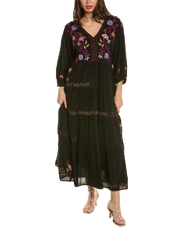 flowy maxi dressJohnny Was Toni Silk Dress