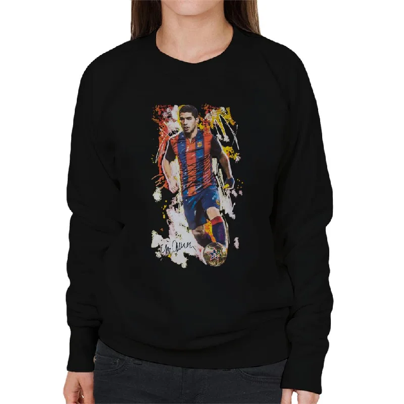 minimaSidney Maurer Original Portrait Of Luis Suarez Barcelona Women's Sweatshirt