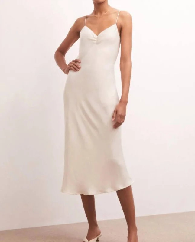 sleeveless dressLark Lux Sheen Slip Dress In Sandstone