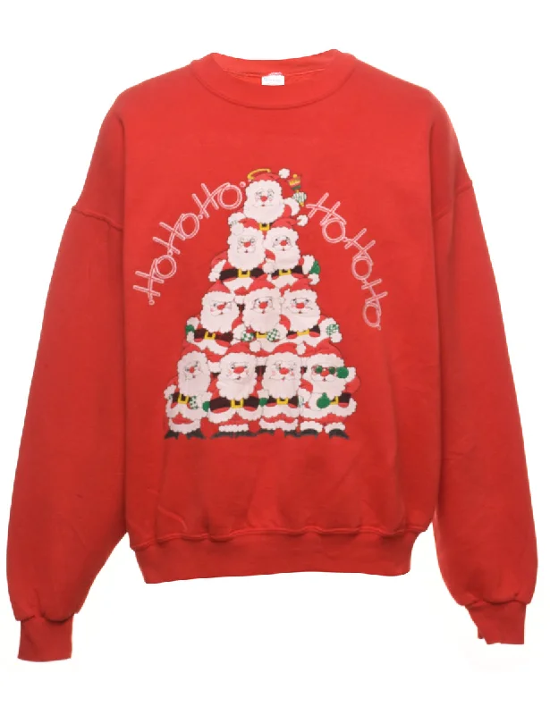 stylish coatRed Christmas Sweatshirt - L