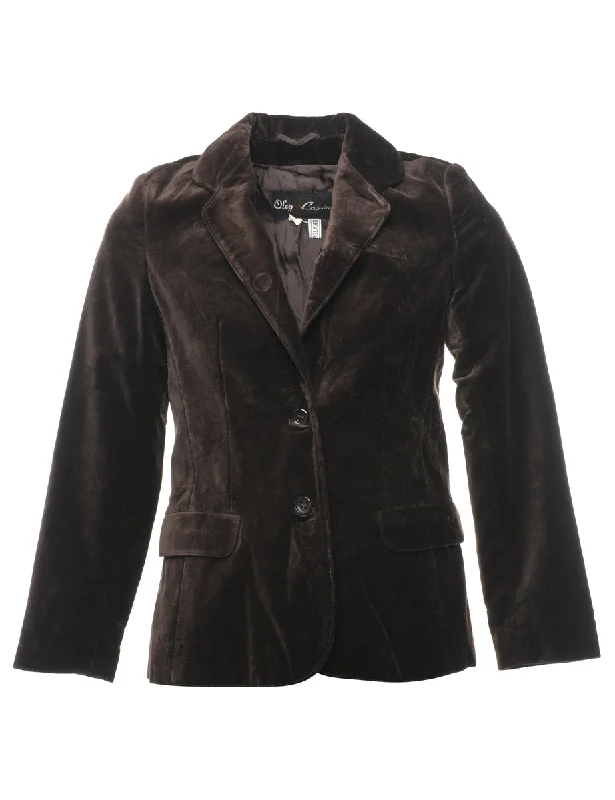 classic zip-up coatDark Brown Blazer - M