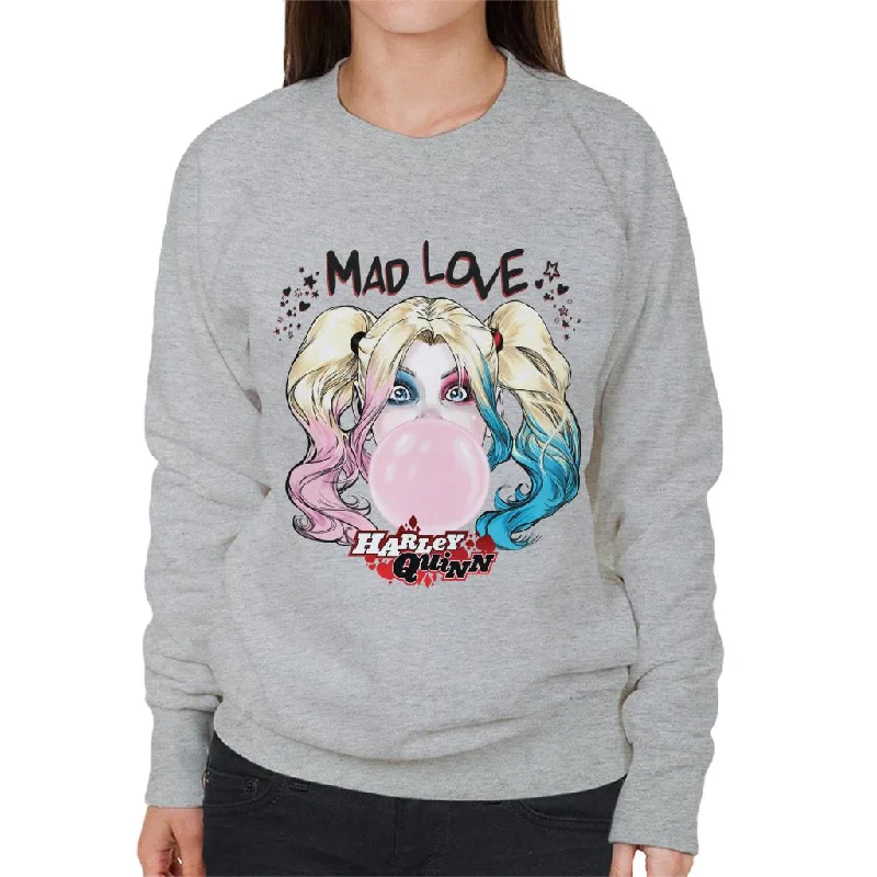 cozy gym sweatshirtBatman Harley Quinn Bubblegum Mad Love Women's Sweatshirt