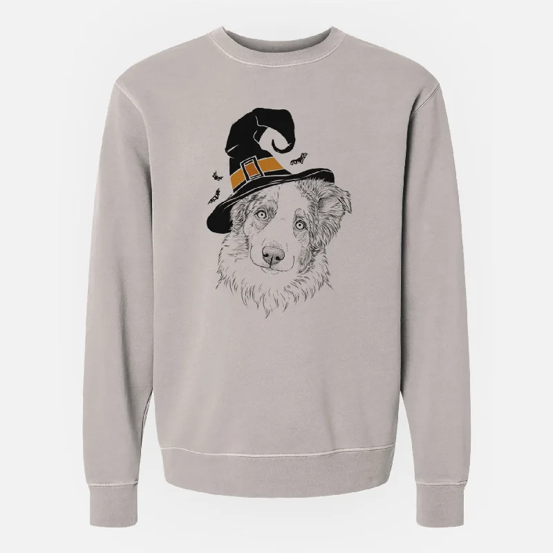 gym ready hoodieWitch HoneyBee the Miniature Australian Shepherd - Unisex Pigment Dyed Crew Sweatshirt