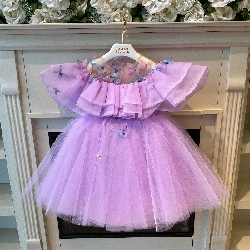 ruffle dressThe Purple Butterfly