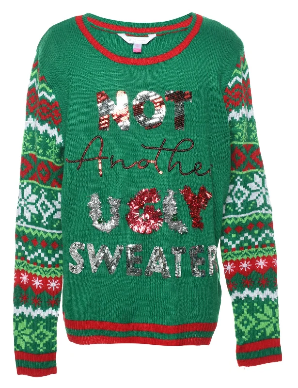 breathable jacketSequins Christmas Jumper - XL