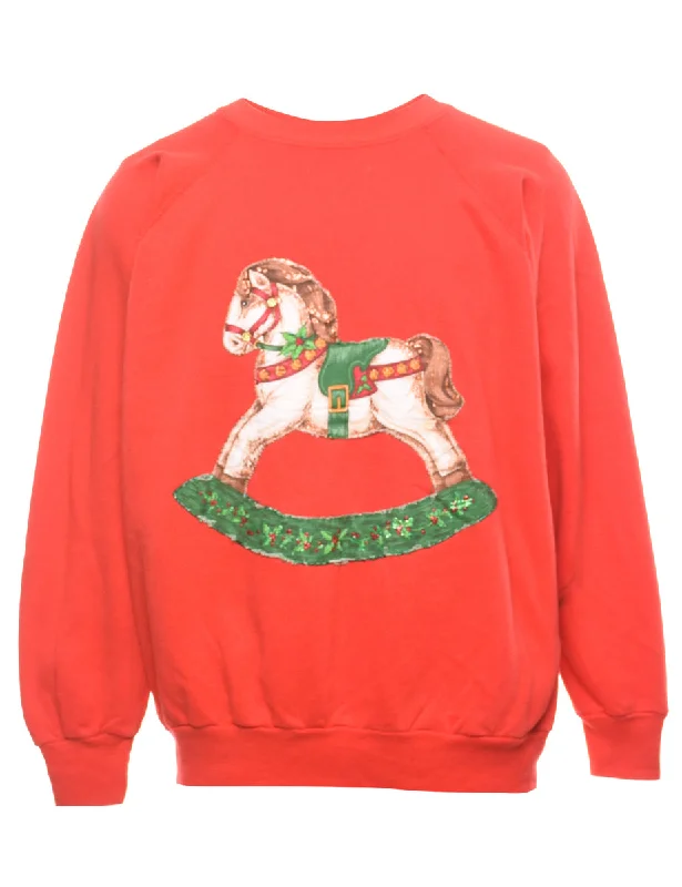 fashionable quilted coatAnimal Design Christmas Sweatshirt - L