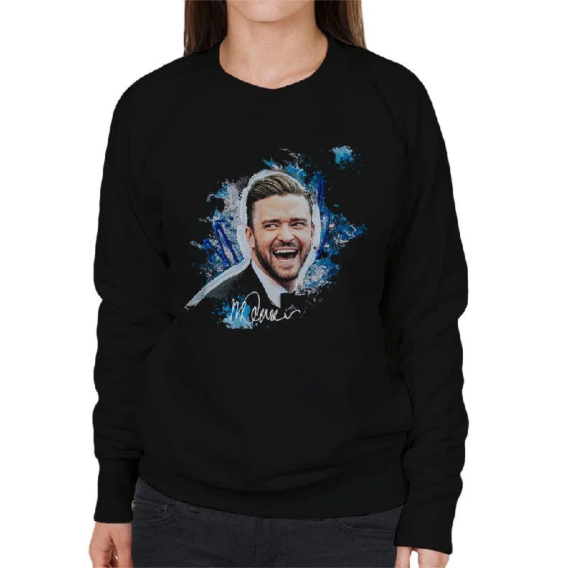 zip-up gym hoodieSidney Maurer Original Portrait Of Justin Timberlake Women's Sweatshirt