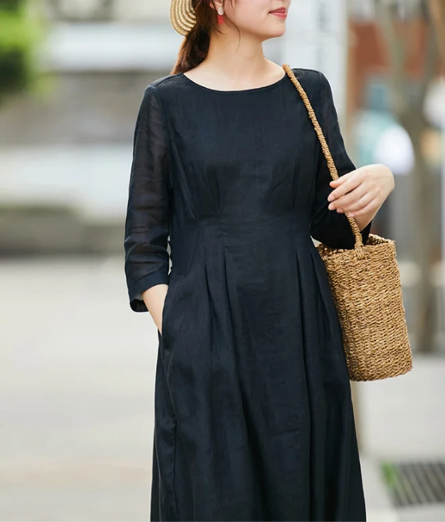 lace dressWomen Dresses Short Sleeve Casual Summer Linen Women Dresses SJ7215