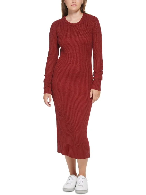 statement dressPetites Womens Knit Midi Sweaterdress