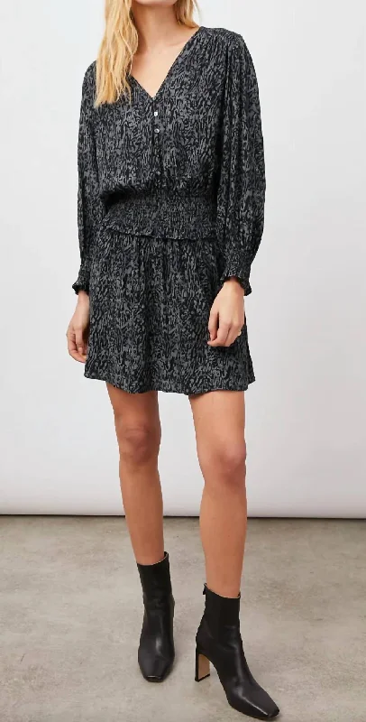 mini dressZana Dress In Charcoal Abstract Animal