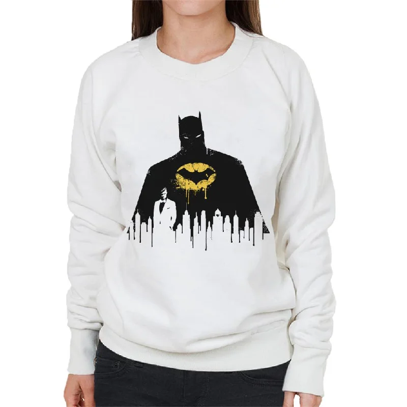 cozy workout hoodieBatman Gotham City Skyscraper Silhouette Women's Sweatshirt