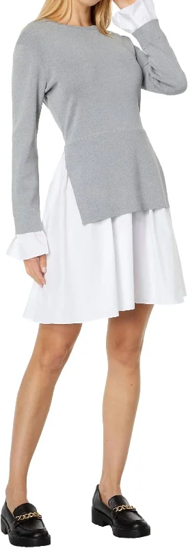 A-line dressCeleste Poplin Dress In Heather Gray