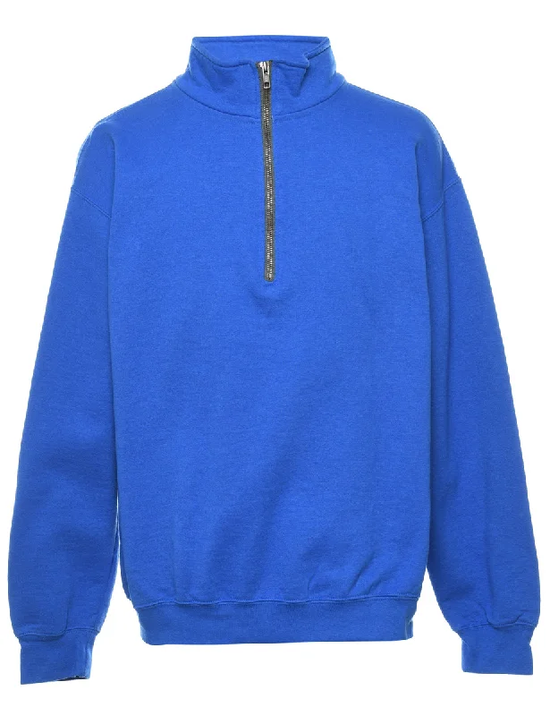 soft shell coatBlue Plain Sweatshirt - M