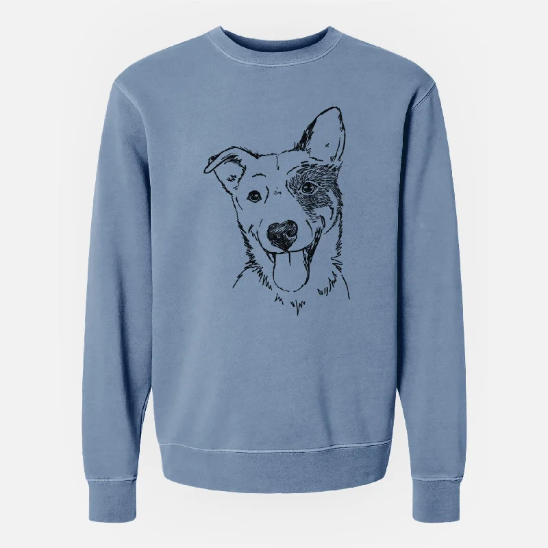 pullover workout hoodieDoodled Ozzy the Mixed Breed - Unisex Pigment Dyed Crew Sweatshirt