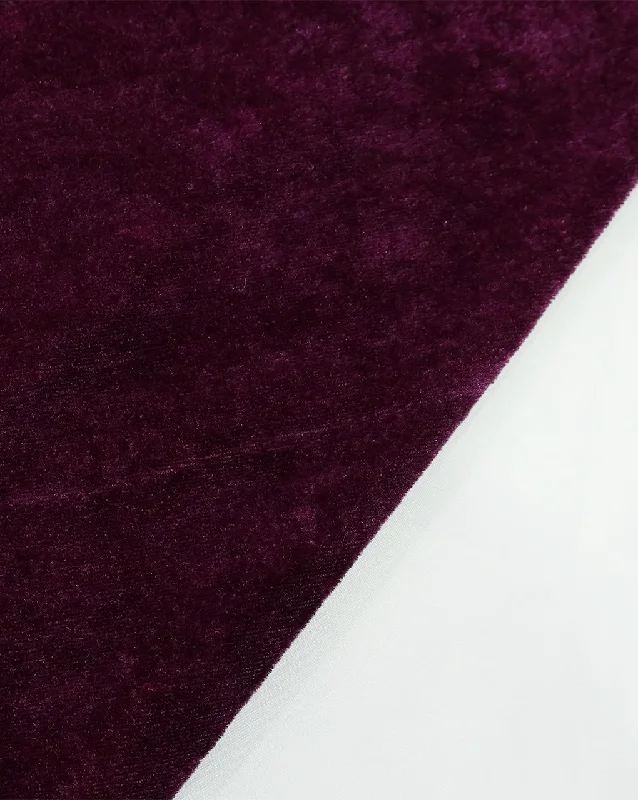 statement dressDARK WINE PLAIN VELVET LYCRA FABRIC ( WIDTH 58 INCHES )