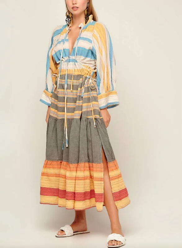 elegant shift dressStripes Maxi Dress In Multi