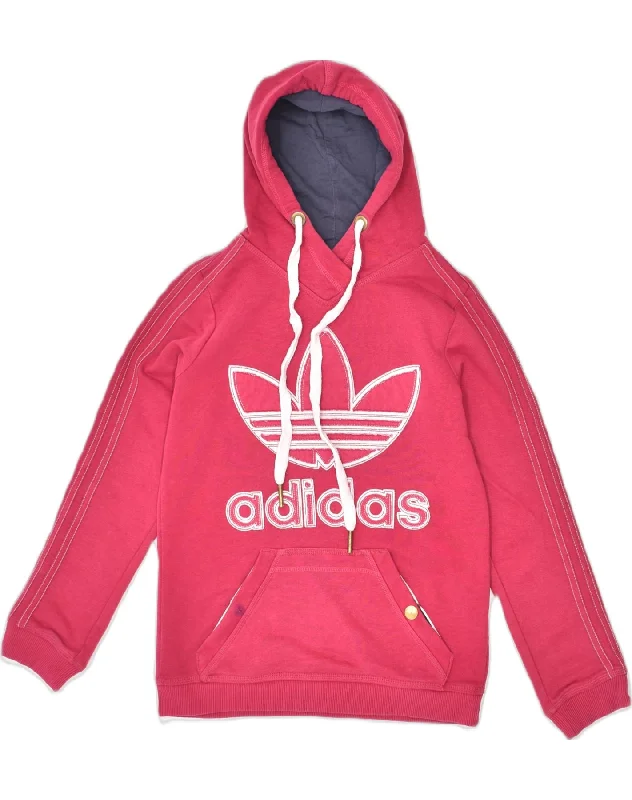 soft pullover hoodieADIDAS Womens Graphic Hoodie Jumper IT 42 Medium Pink Cotton