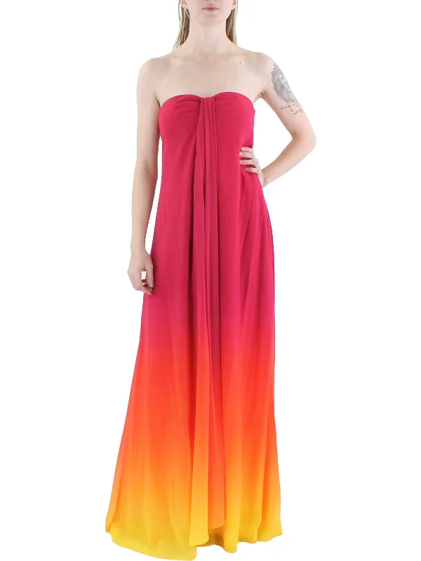 puff sleeve dressWomens Halter Ombre Evening Dress