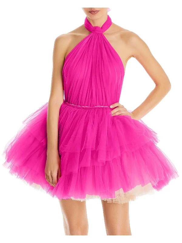 structured dressWomens Tulle Halter Mini Dress