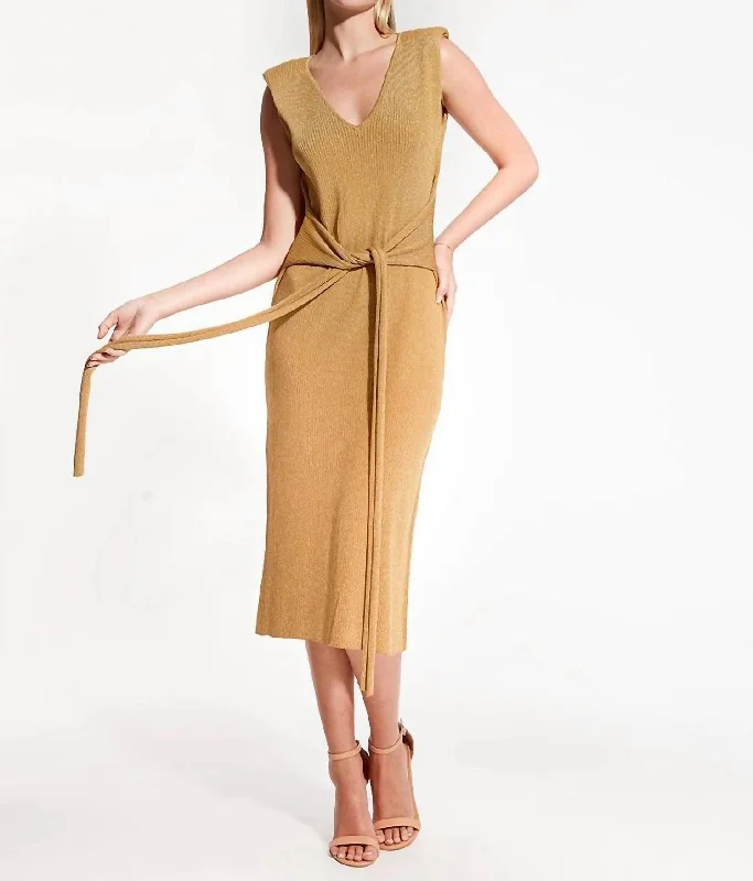 sleeveless dressMare Knit Dress In Gold