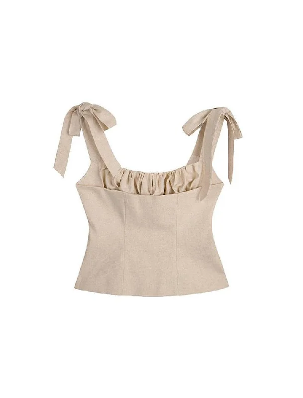 high-waisted dressNude Ruched Front Short Top