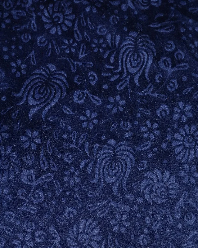 boho-chic dressNAVY BLUE EMBOSSED VELVET FABRIC ( WIDTH 58 INCHES )