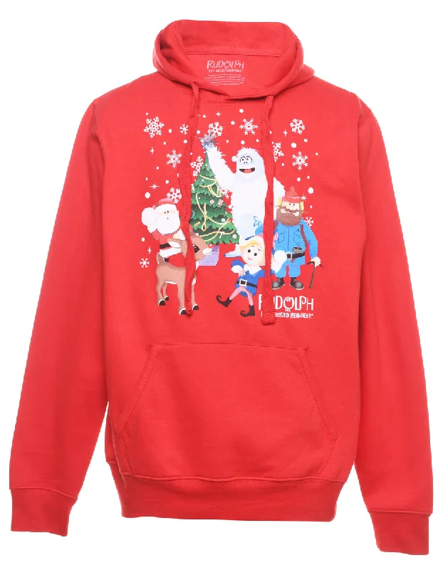 cozy winter coatFestive Season Hooded Christmas Sweatshirt - XL