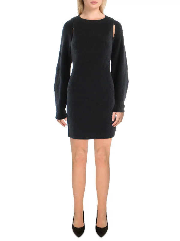 wool dressWomens Cut-Out Mini Sweaterdress