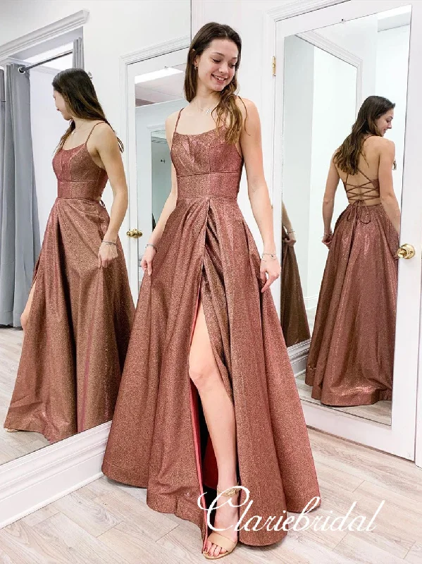 Deal Zone Straps Lace Up Shemmering Fabric Long Prom Dresses, 2020 Prom Dresses, Cheap Prom Dresses, Popular Prom Dresses Deal Zone Straps Lace Up Shemmering Fabric Long Prom Dresses, 2020 Prom Dresses, Cheap Prom Dresses, Popular Prom Dresses