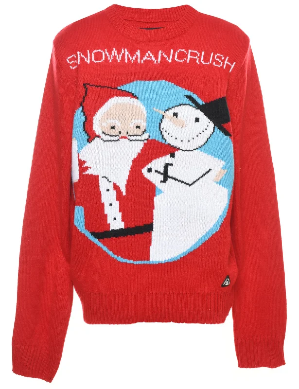 stylish raincoatSnowman Christmas Jumper - L