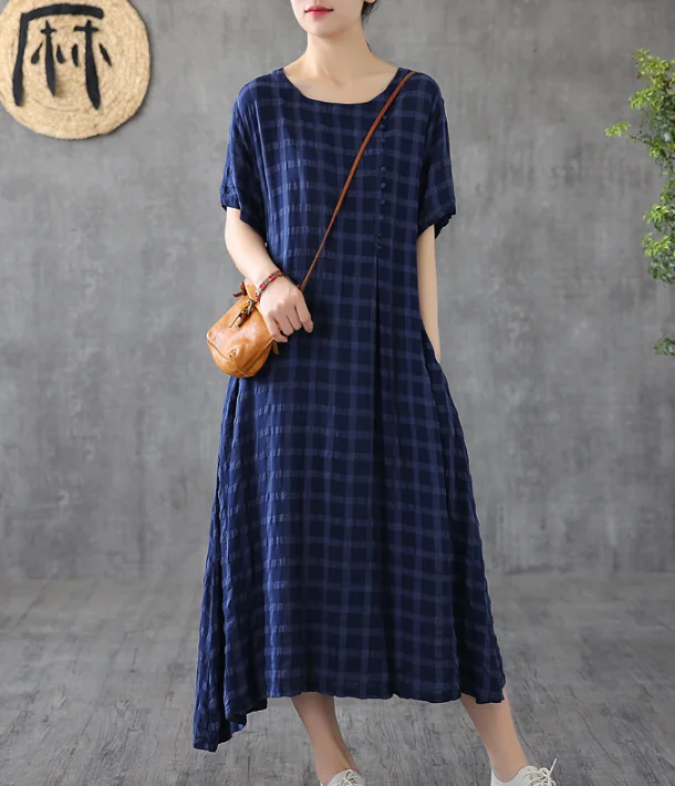 cocktail party dressO Neck Summer Spring Cotton Linen Women Dresses DZA20672