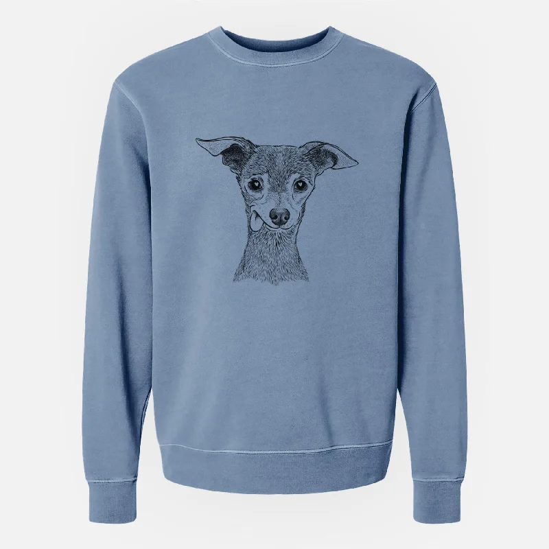 pullover workout hoodieBare Bebe the Chihuahua - Unisex Pigment Dyed Crew Sweatshirt