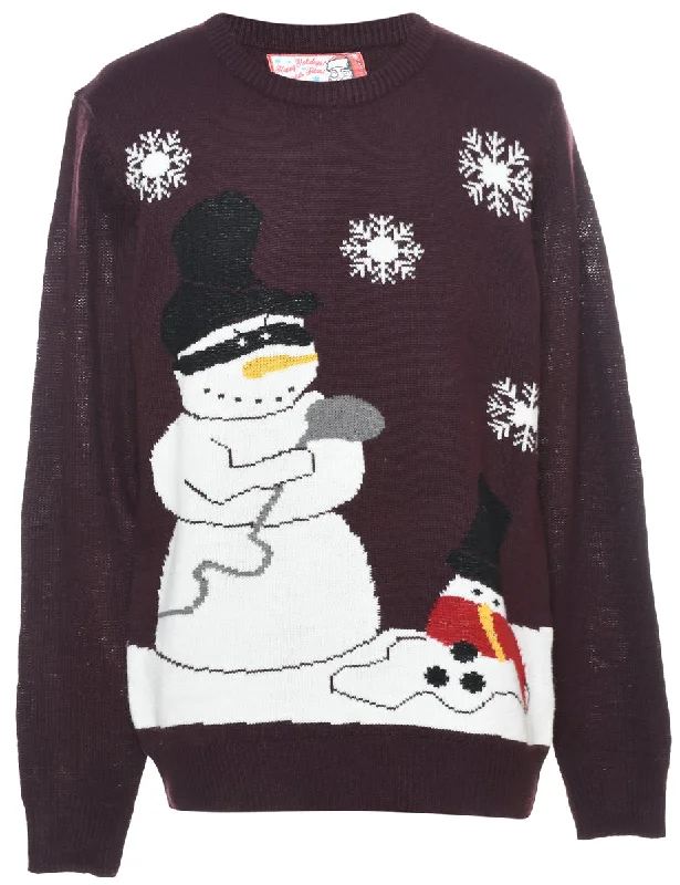 vintage trench coatSnowman Christmas Jumper - L