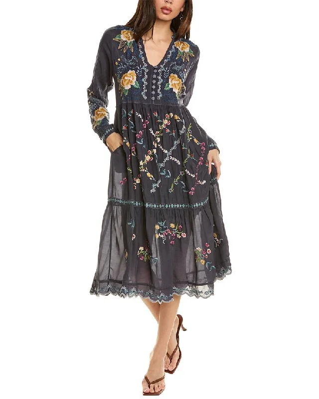 long-sleeve floral dressJohnny Was Dina Dress