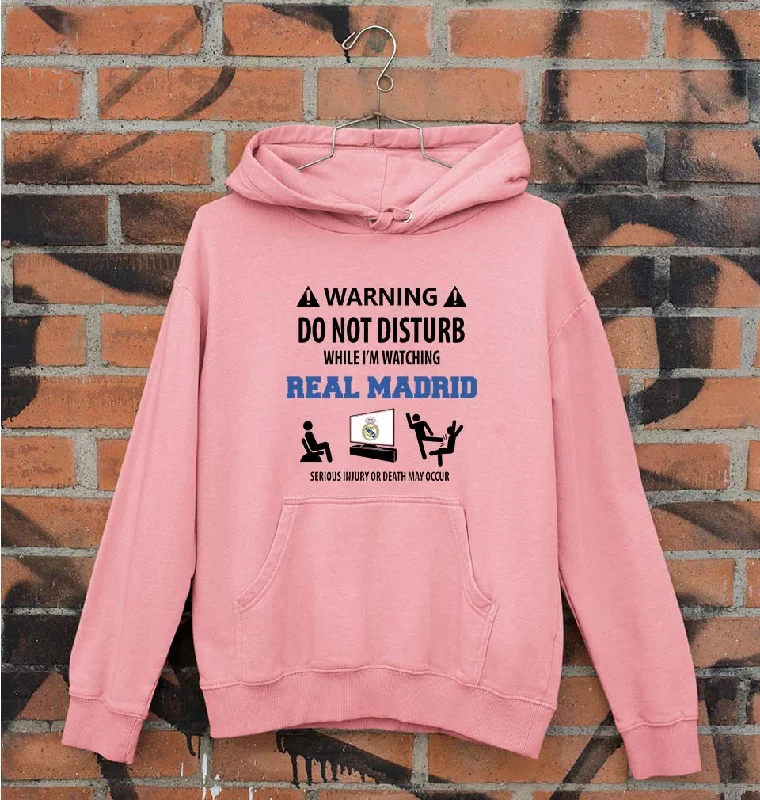 comfortable fleece hoodieWarning Real Madrid Unisex Hoodie for Men/Women