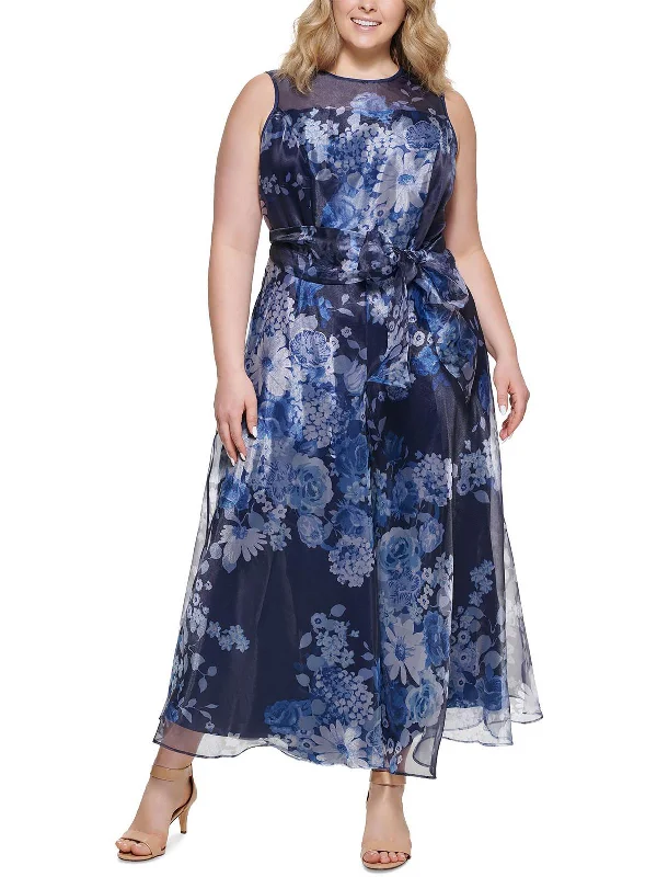 structured dressPlus Womens Floral Print Maxi Evening Dress