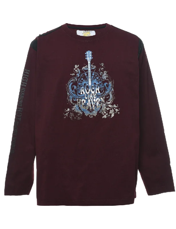 padded coatMaroon Printed Sweatshirt - M