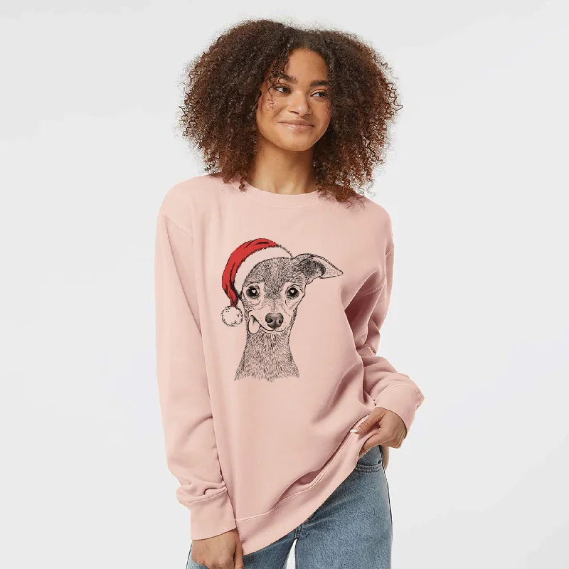 eco-friendly sports hoodieSanta Bebe the Chihuahua - Unisex Pigment Dyed Crew Sweatshirt