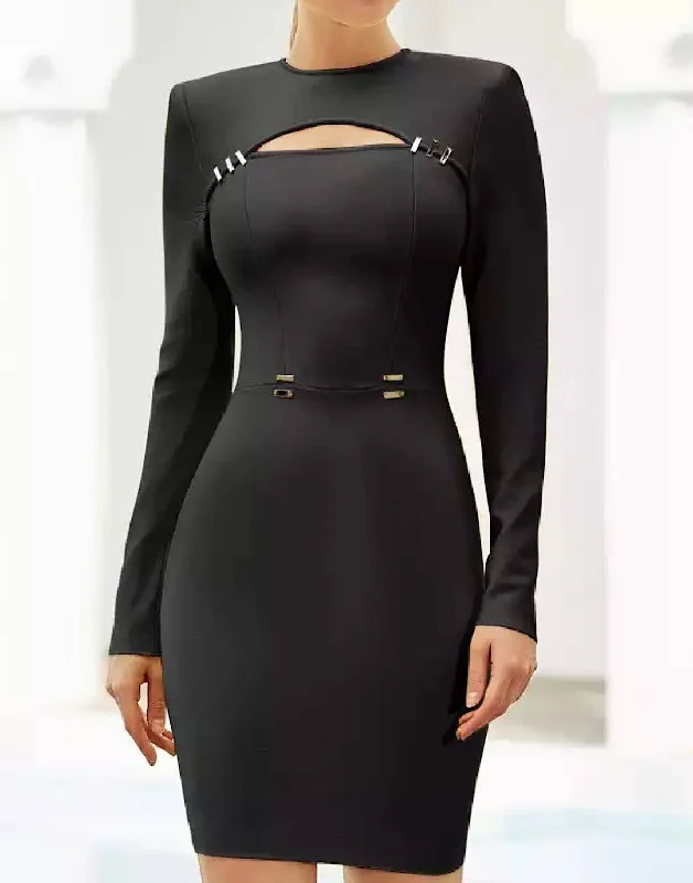 casual knit dressCutout Cleavage Bodycon Dress