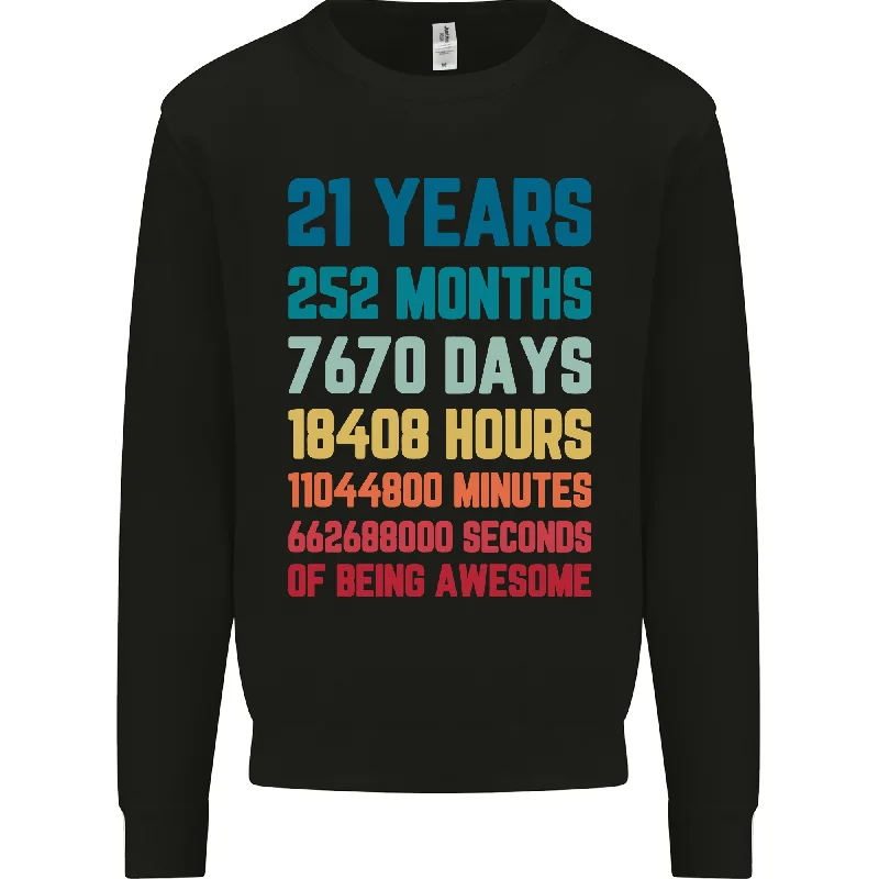 performance hoodie for gym21st Birthday 21 Year Old Mens Sweatshirt Jumper